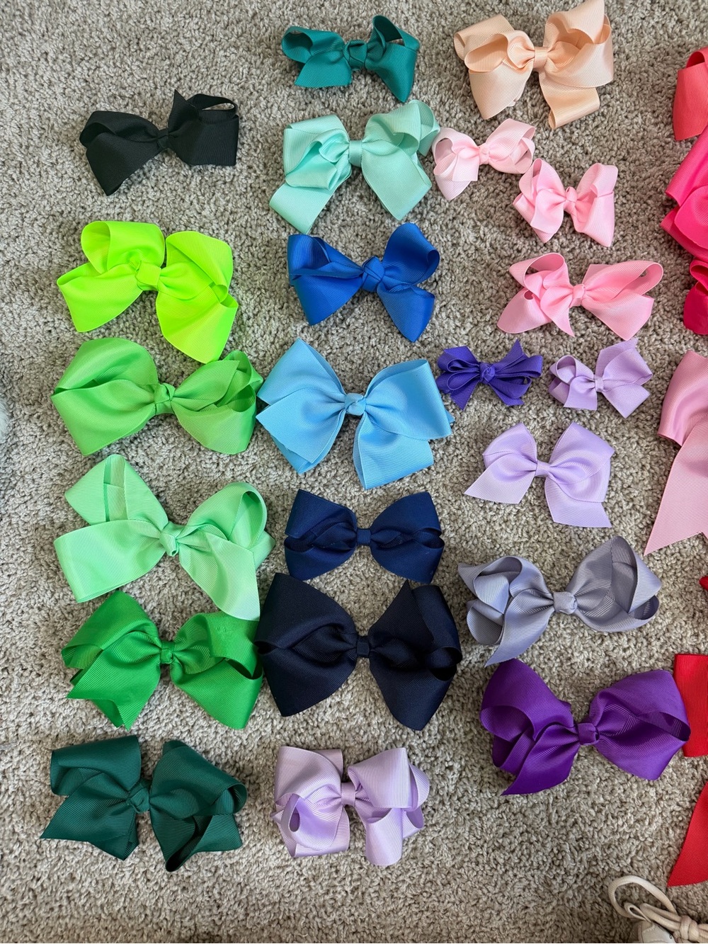 Assorted Satin Hair Bows - Multi Color Pack - Picture 3 of 3